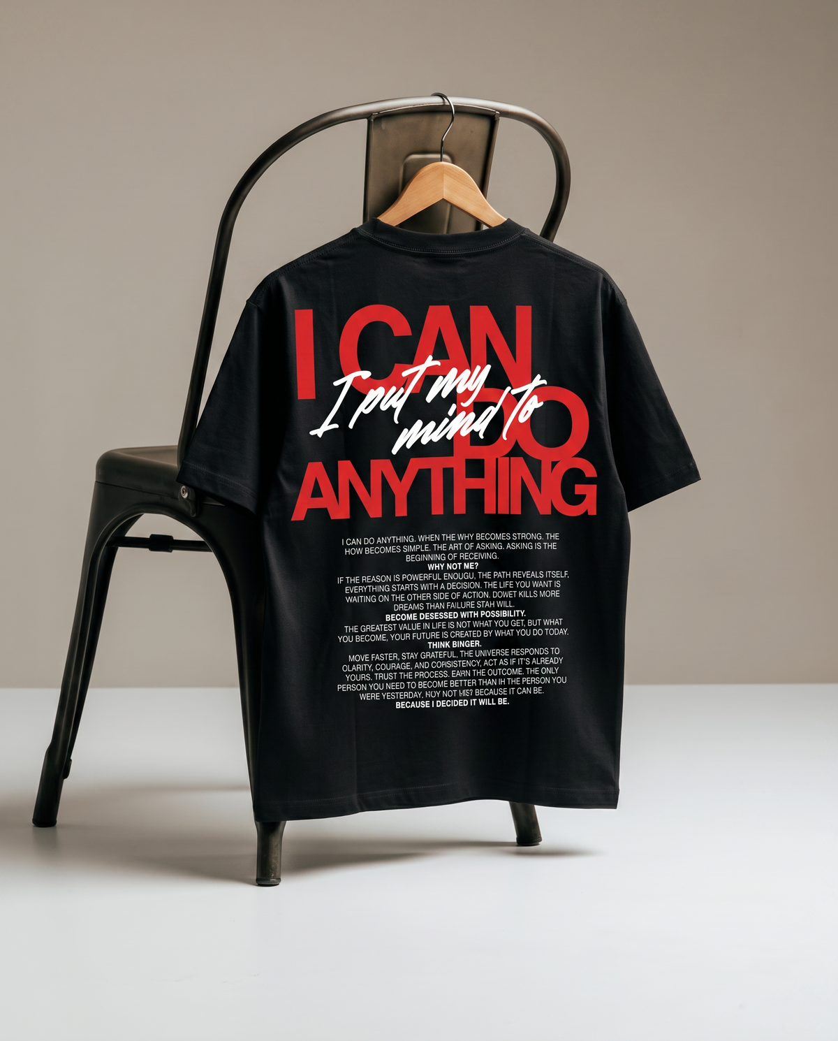 I CAN pumpcover póló SINNERS – elölnézet, fekete nyomott logóval